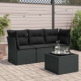  4-dijelni set vrtnih sofa od poliratana s jastucima crni Cijene