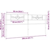  Metalno zamjensko uzglavlje crno 200 cm | shoptok.hr