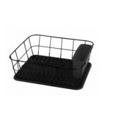 KAMILLE 0763C - Metalni ocedjivac sa sudove - Crni 37 x 33 x 13,5cm