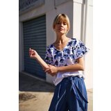 Marisse White Cotton Floral Blouse | Shoptok.si