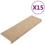 vidaXL samoljepljivi otirači za stepenice 15 kom 65x25 cm boja pijeska | shoptok.hr