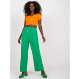 Fashion Hunters Green elegant trousers made of fabric with pockets RUE PARIS Cene