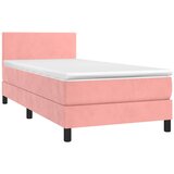 box spring s madracem LED ružičasti 90x190 cm baršunasti | shoptok.hr