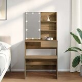 vidaXL Garnitura toaletne mize z LED-om artisan hrast inženirski les | Shoptok.si