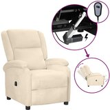 vidaXL Električni naslonjač krem baršunasti | shoptok.hr