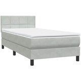 Box Spring krevet s madracem svijetlo sivi 80x210 cm baršun | shoptok.hr