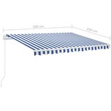  Tenda na ručno uvlačenje LED 300 x 250 cm plavo-bijela | shoptok.hr