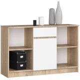 AKORD B-17 Komoda, 1 Polica, Hrast Sonoma/Bela, (5000332251) | Shoptok.si