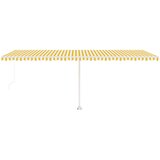  Samostojeća tenda na ručno uvlačenje 600 x 300 cm žuto-bijela | shoptok.hr
