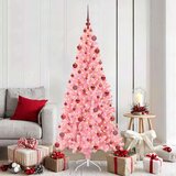 vidaXL Božično drevo med 300 LED z stojalom Roza 180 cm PVC | Shoptok.si