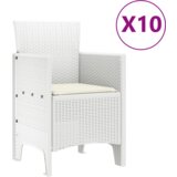  11 delni set vrtne jedilnice s blazinami bela Poli ratan, (22089869) | Shoptok.si