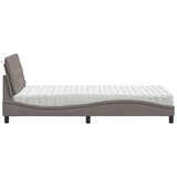  Krevet s madracem smeđesivi 100 x 200 cm od tkanine Slike