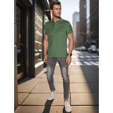 DStreet Koszulka męska polo z naszywkami zielona | Shoptok.si