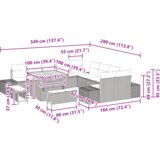 vidaXL 13-dijelni vrtni kauč set s jastučićima sivi poli ratan akacija | shoptok.hr