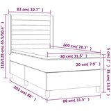 Box spring krevet s madracem svjetlosivi 80 x 200 cm baršunasti | shoptok.hr