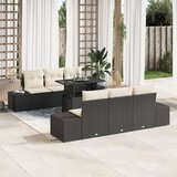  Vrtni set sofa Set od 7 Crna Ratan vika Vrtni set sofa Cijene
