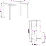  Blagovaonski set 5 kom. Bež Čvrsto Hrastovo Drvo | shoptok.hr
