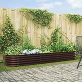vidaXL Dvignjeno Vrtno Ležišče Rjava Pocinkano jeklo 320 x 80 x 44 cm Cene