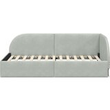 VidaXL Kotna postelja z vzglavjem Svetlo siva 90 cm x 190 cm blago Slike