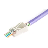 RJ45 (8P8C) Through-Hole Plug, Cat.6, Shielded, AWG 26-24, Pack of 100