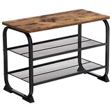 Songmics klop za čevlje, industrijsko stojalo za čevlje z 2 mrežastima policama, zaobljeni železni okvir, za hodnik in dnevno sobo, stabilno, tanko in prostorsko varčno, rustikalno rjava LMR32BX, (21389223) Cene