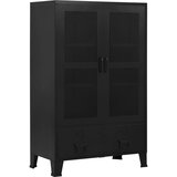 vidaXL Uredski ormarić s mrežastim vratima crni 75x40x120 cm čelični | shoptok.hr