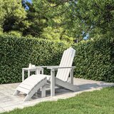 vidaXL Vrtni stol Adirondack s stolčkom za noge HDPE bel Cene