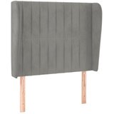  Uzglavlje s ušima svjetlosivo 83 x 23 x 118/128 cm baršunasto | shoptok.hr