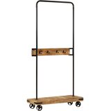  Stalak za odjeću s kotačima 90x35x190 cm drvo manga i željezo | shoptok.hr