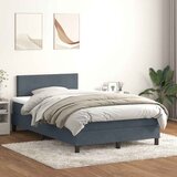 vidaXL Box Spring postelja z vzmetnico Temno siva 120x220 cm Velvet | Shoptok.si