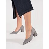 GOODIN Grey suede pumps with a pointed toe | ePonuda.com