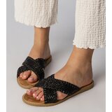 Gemre Black braided women's flip-flops Ellinara | shoptok.hr