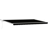 vidaXL Automatska uvlačiva tenda s LED svjetlom Crna 500x300 cm, Zamjenska tkanina za tendu 5x3 m Crna | shoptok.hr