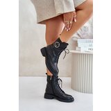 EVENTO Leather ankle boots Worker insulated with zipper with black Lorevine decoration | Eponuda.ba