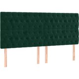  LED uzglavlje tamnozeleno 200x7x118/128 cm baršunasto | Eponuda.com