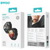 BWOO WA-10 Črna pametni ura AMOLED, GPS, Bluetooth klici, IP68 Slike