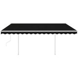 vidaXL Avtomatsko zložljiva tenda s stebrički 4,5x3 m antracitna | Shoptok.si