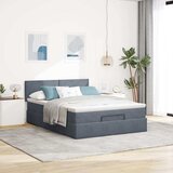  Otomanski krevet s madracem&LED tamnosivi 140x190 cm baršunasti | Eponuda.com