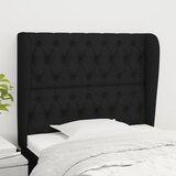  Uzglavlje s u&amp;scaron;ima crno 103x23x118/128 cm od tkanine Slike