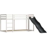  Krevet na kat s toboganom i zavjesama plavi 90 x 200 cm | shoptok.hr