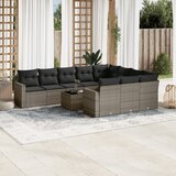  11-dijelni set vrtnih sofa od poliratana s jastucima sivi | shoptok.hr