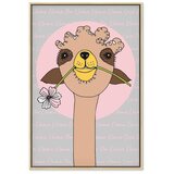  Slika - Happy Llama (1 Part) Vertical 80x120 U prirodnom drvenom okviru | shoptok.hr
