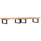  Zidna polica za umivaonik od čelika i masivnog bagremovog drva Smeđa 160 x 40 x 4 cm | Shoptok.si