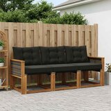  Set vanjskih sofa 3 kom. Prirodna i crna | shoptok.hr