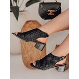 DStreet Sandały damskie zabudowane ZALVISA czarne | Shoptok.si