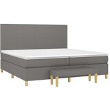  Box spring postelja z vzmetnico temno siva 200x200 cm blago, (20761273) | Shoptok.si