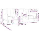 vidaXL Kavč dvosed z ležiščem krem žamet | Shoptok.si