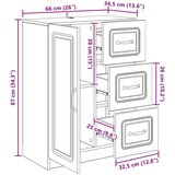  Strani šal Siva Sonoma 66 x 34,5 x 87 cm Inženirski les, (5000217570) | Shoptok.si