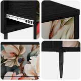  Komoda BORNE Print lagane peonije 66 x 36,5 x 76 cm Crni hrast | shoptok.hr