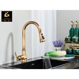 Kranig Kraanwerk Podeželsko in industrijsko | Mešalna pipa | Izvlecite cev | Veronika | Staro zlato in črno, (21731995) | Shoptok.si